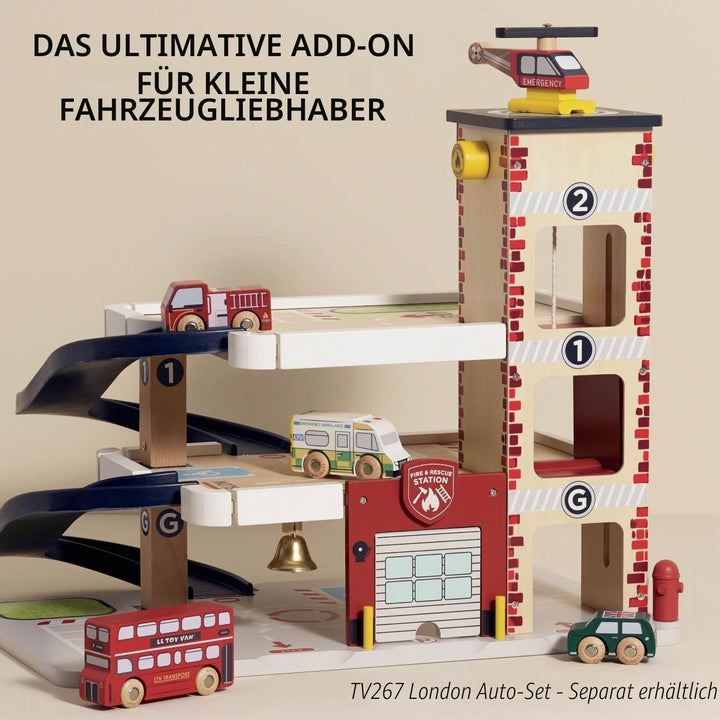 Le Toy Van - TV453 - Spielzeug-Feuerwache für Kinder, 3 Jahre, FSC-zertifiziertes Holz, inklusive 1