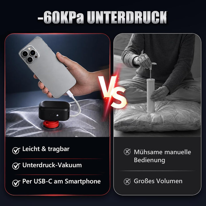 Accenter Vakuumbeutel für Kleidung mit Pumpe – praktisches Reise-Gadget, geeignet als Koffer-Organiz