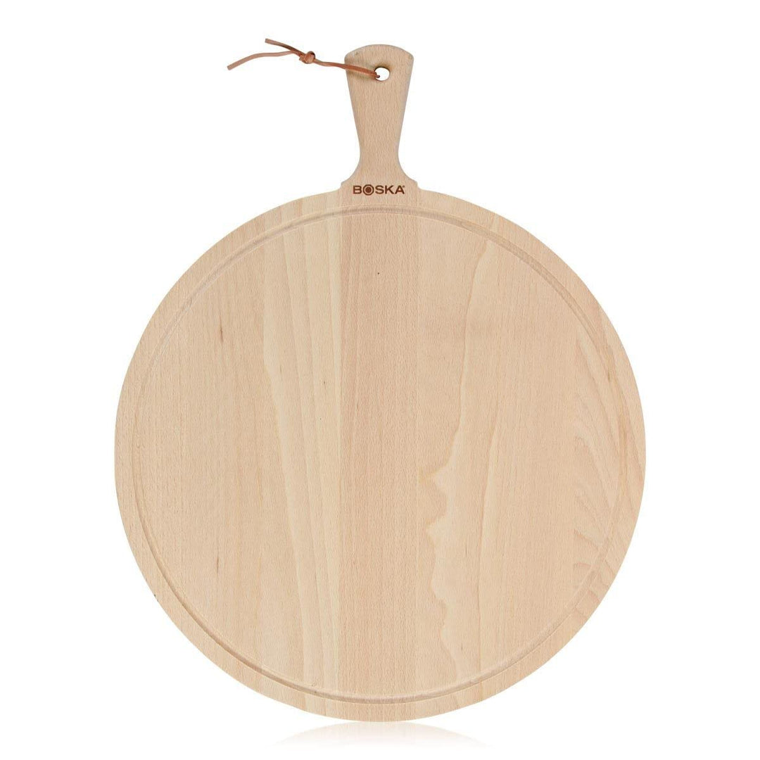Boska Servierbrett Rund Amigo XL/für Pizza, Käse oder Tapas / 42 cm/Holz/Braun 54 x 42 x 2 cm, 54 x