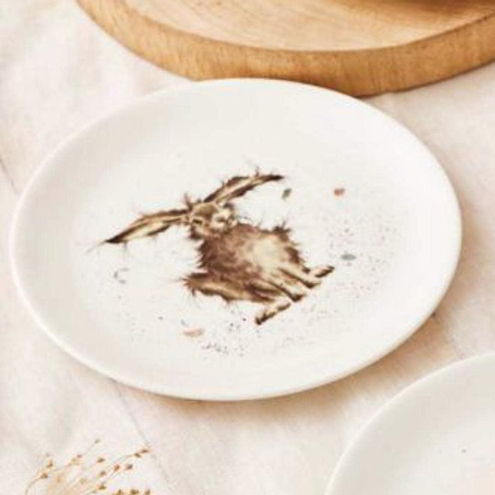 440s Wrendale Designs Porzellan-Kuchenteller Hase Morgenmuffel ca. 20,5cm D Dessert-Platte Frühstück