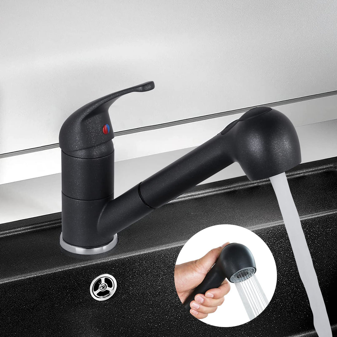 ARCORA Küchenarmatur Schwarz Wasserhahn Küche Ausziehbar Spültischarmatur mit Brause Mischbatterie f
