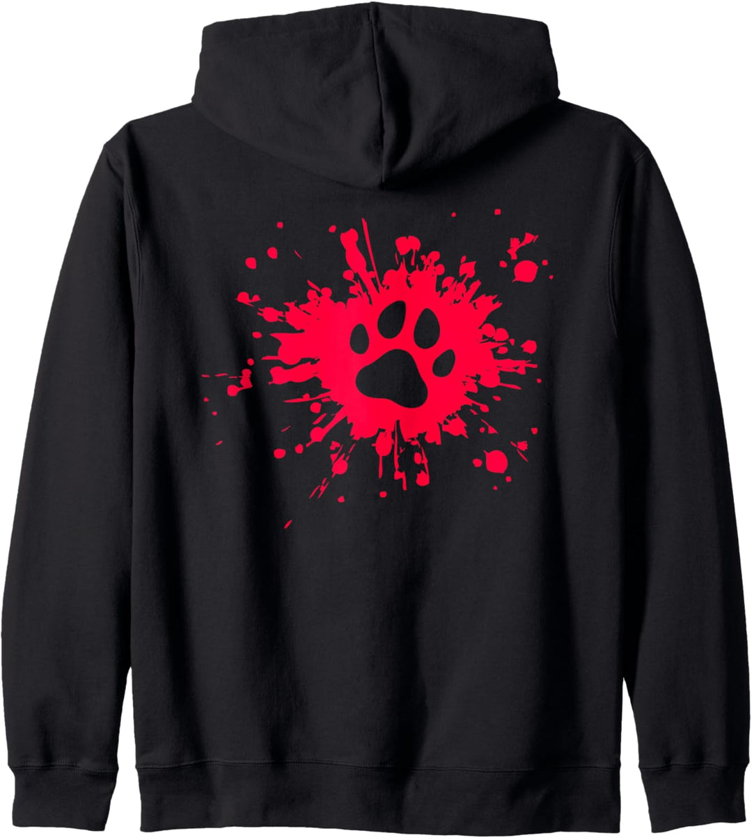 Backprint Hunde Pfotenabdruck Farbklecks Kapuzenjacke