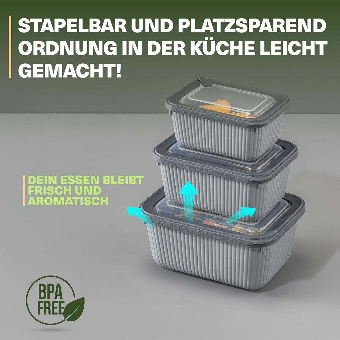 Viwares Frischhaltedosen im 6er Set mit transparentem Ventildeckel, Aufbewahrungsbehälter, Küche, st