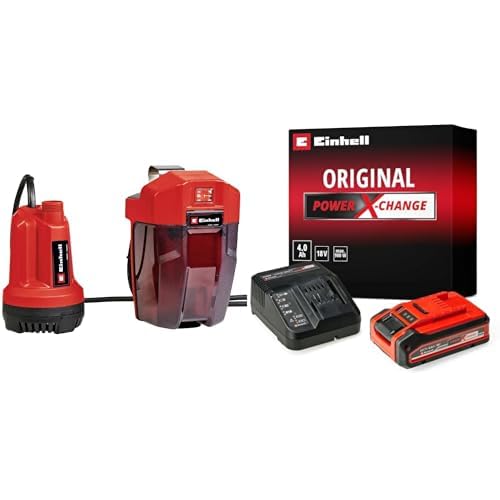 Einhell Akku-Klarwasserpumpe GE-SP 18 Li Power X-Change (Li-Ion, 18 V, Fördermenge 5000 L/h, 4 m max