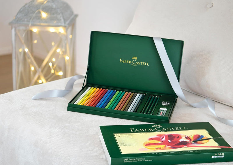 Faber-Castell 210051 - Geschenkset Mixed Media Polychromos, 20 Stifte mit Zubehör, bunt Geschenkset