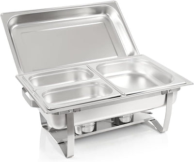 Mahlzeit Chafing Dish Profi Set Toulouse, 2X Edelstahl Warmhaltebehälter, 15-TLG Speisewärmer, Wärme