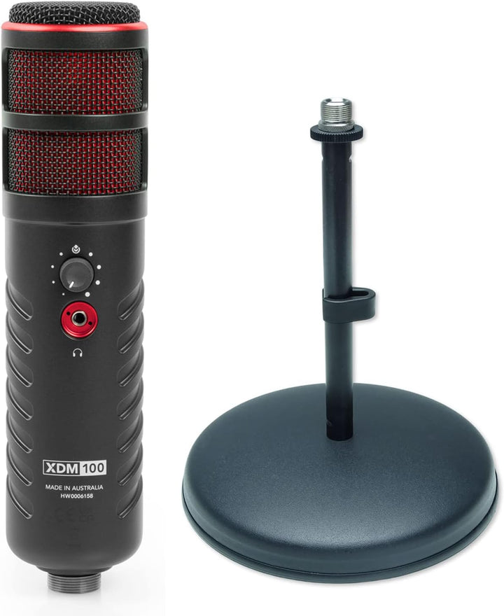 Rode X XDM-100 USB-Sprechermikrofon + keepdrum MS032 Tischstativ