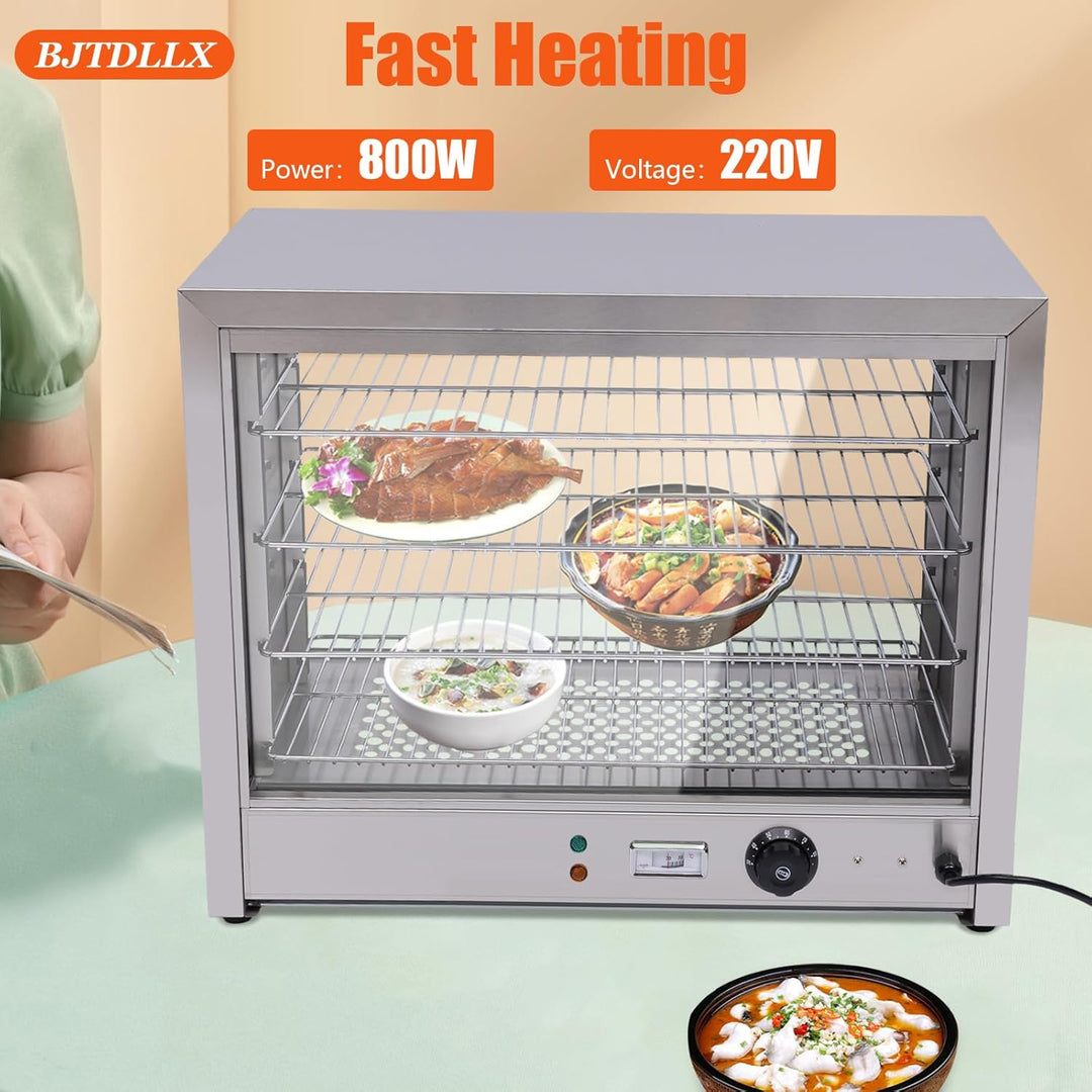 Warmhaltevitrine Catering Heisse Theke Wärmeschrank Speisenwärmer 800W Essen Wärmetheke Aufsatzvitri