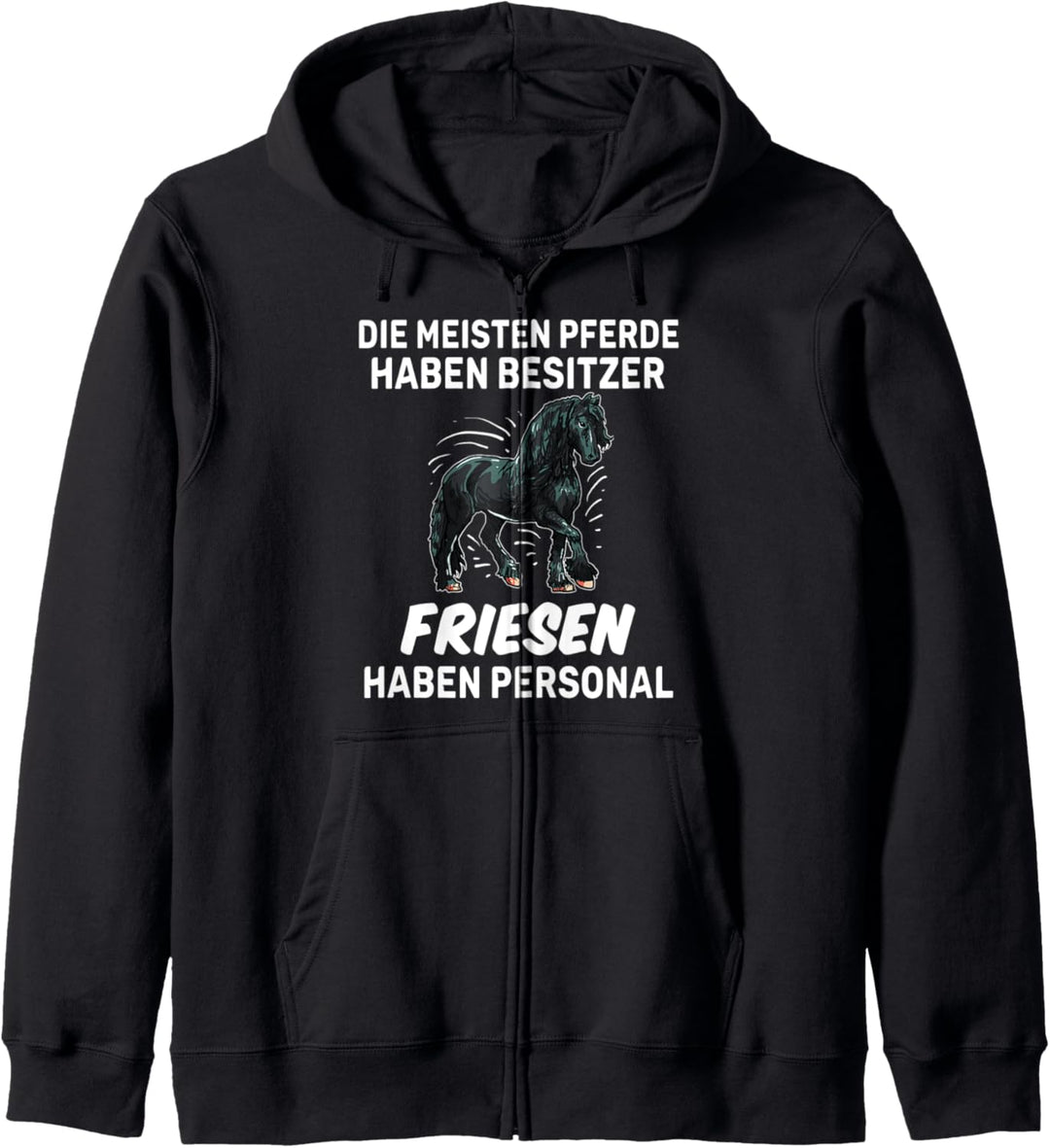Lustiges Friesen Personal Reiter Geschenk Pferd Kapuzenjacke