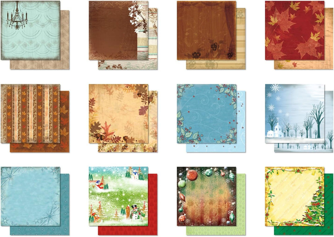 Ursus 70370099 - Premium Glitter Scrapbook paper Block, Version 3, ca. 30,5 x 30,5 cm, 190 g/qm, 12