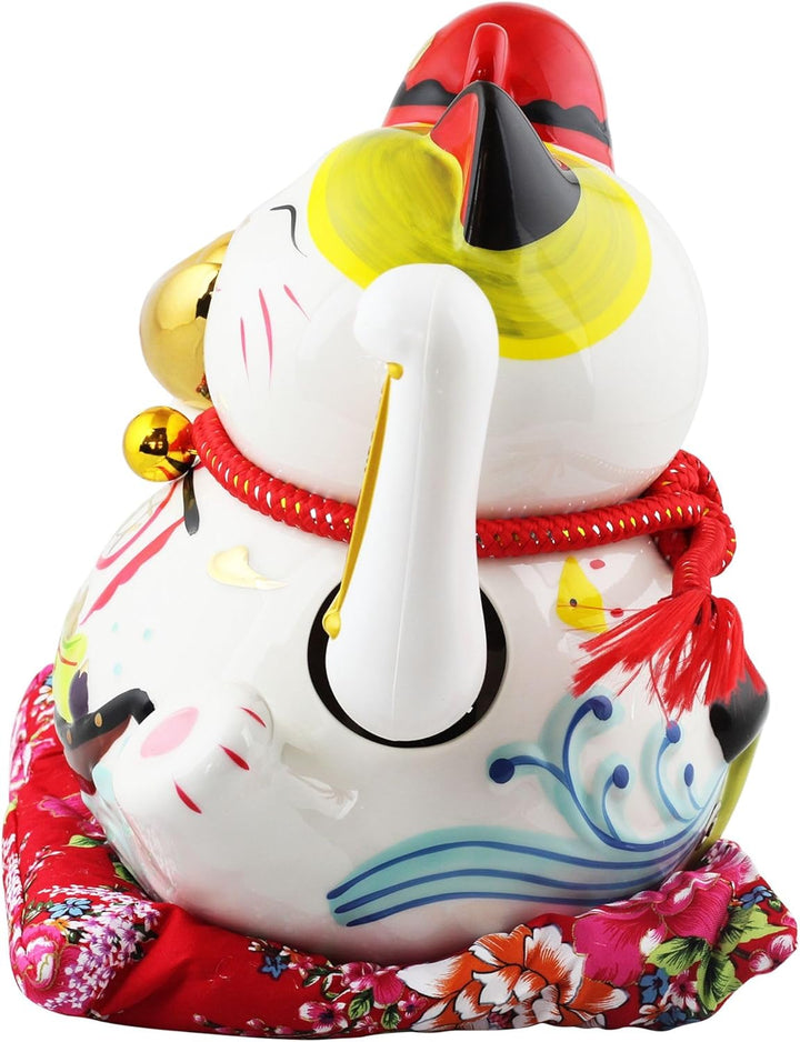 Freak Scene Glückskatze - Maneki-Neko - Winkekatze aus Porzellan 26 cm weiss - Maneki Neko Einheitsg