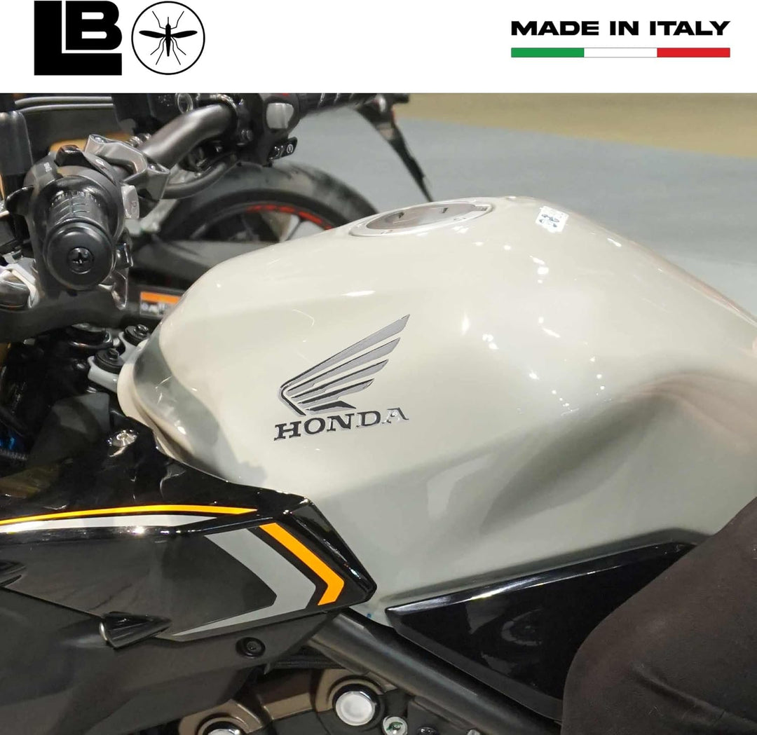 labelbike - 3D Aufkleber Motorrad Logo Chrom-Flügel Embleme kompatibel mit Honda