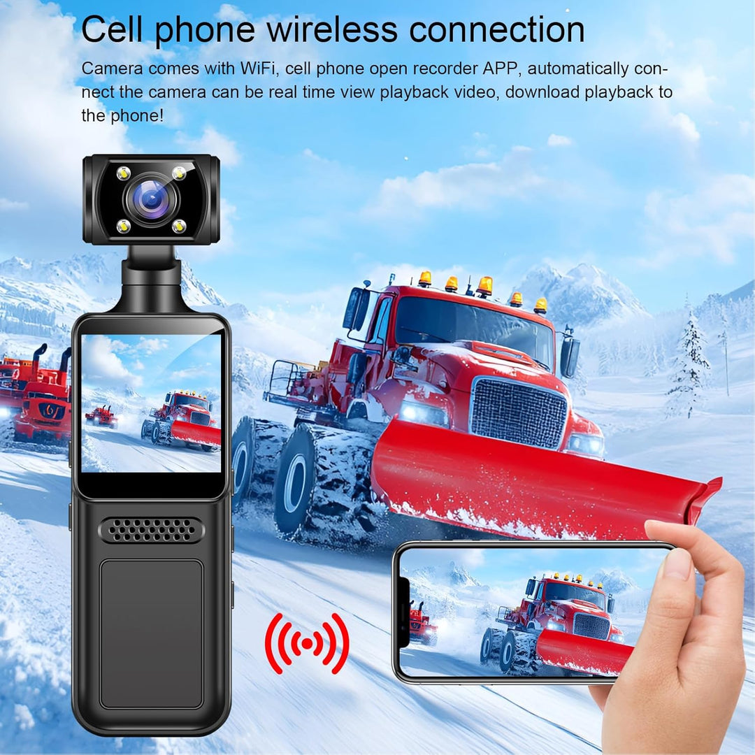PUSOKEI 4K WiFi Action Kamera, 40MP Vlogging Kameras mit 1,3 "HD IPS Bildschirm, 180 ° Drehbares Obj