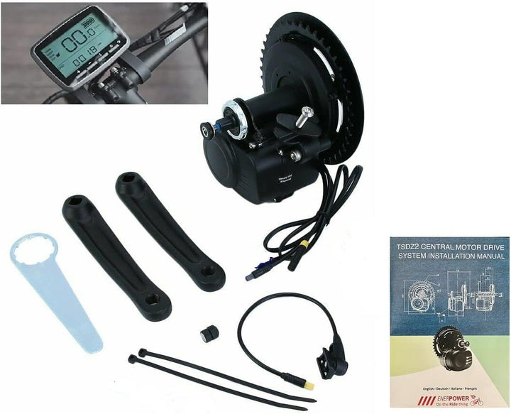Enerpower Tongsheng TSDZ2 36V 250W Mittelmotor (Edition 2021) mit Zubehör Display & Version wählbar