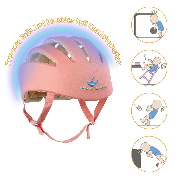 IULONEE Baby Helm Kleinkind Schutzhut Kleinkind Kopfschutz Baumwolle Hut Kleinkind Verstellbarer Sch
