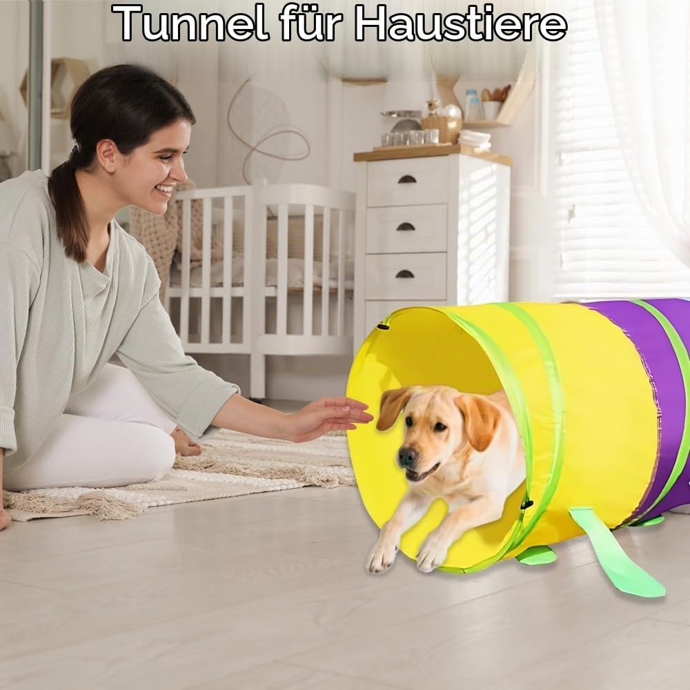 WDKXCN Tunnel Kinder, Spieltunnel für Kinder, 46 x 180 cm Faltbar Krabbeltunnel Outdoor, Farbe Spiel