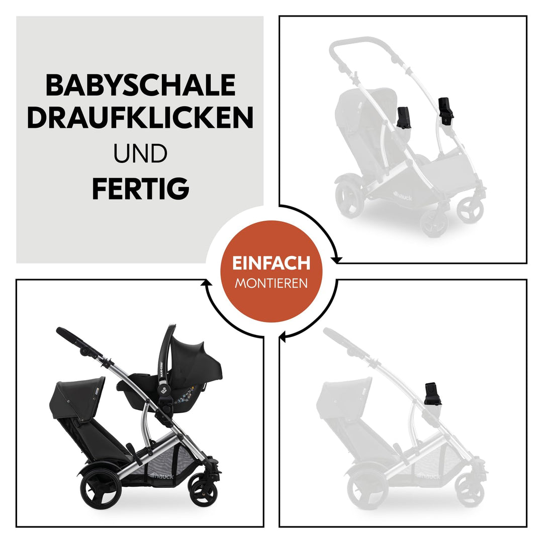 hauck Adapter Kompatibel mit Duett 2 & Duett 4 Geschwisterwagen sowie Ausgewählte Babyschalen von Ma