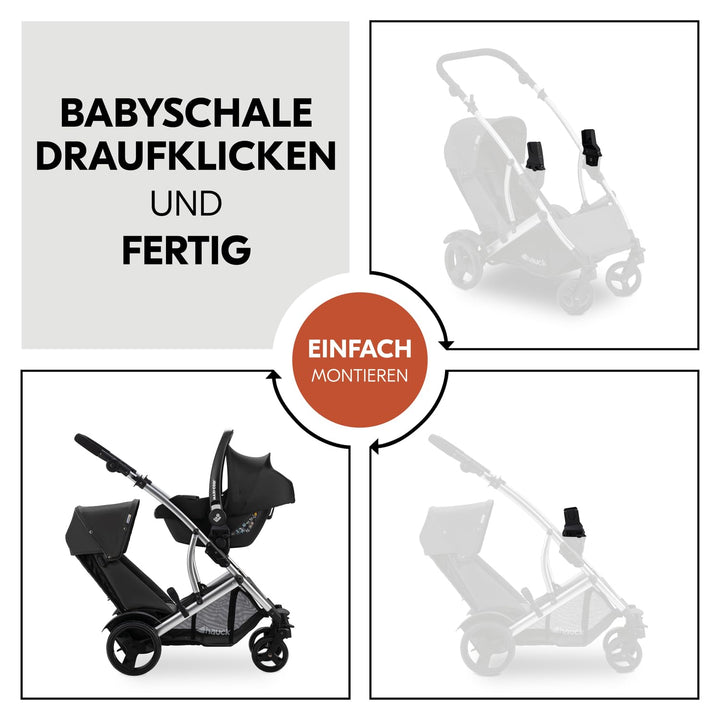 hauck Adapter Kompatibel mit Duett 2 & Duett 4 Geschwisterwagen sowie Ausgewählte Babyschalen von Ma