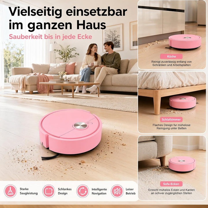 Mini Saugroboter, 3-in-1 Automatischer Mini Staubsauger Roboter Auto | mehrere Reinigungsmodi, Kolli