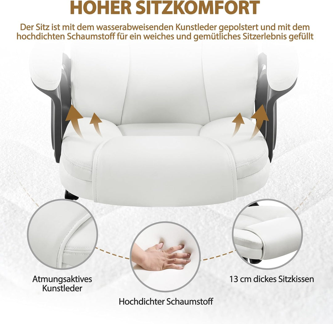 Yaheetech Bürostuhl ergonomisch Chefsessel Schreibtischstuhl Drehstuhl Polsterung Höhenverstellbarer