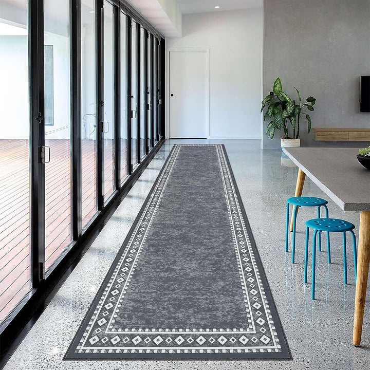 Enyhom Lang Teppich Läufer 66 x 300 cm Waschbar rutschfest Läufer Flur Teppich Küchenläufer dauerhaf