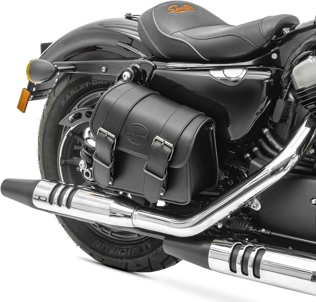 BS-Motoparts Satteltasche für Hyosung Aquila GV 125 Montana Schwarz rechts