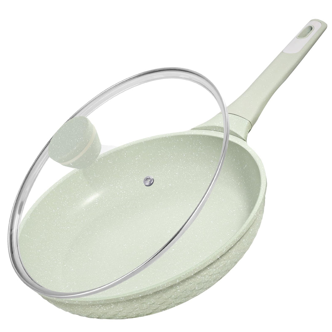DYGG Antihaft Bratpfanne 28 cm mit Glasdeckel – 100% PFAS/PFOA Frei, Induktion für alle Herdarten (G