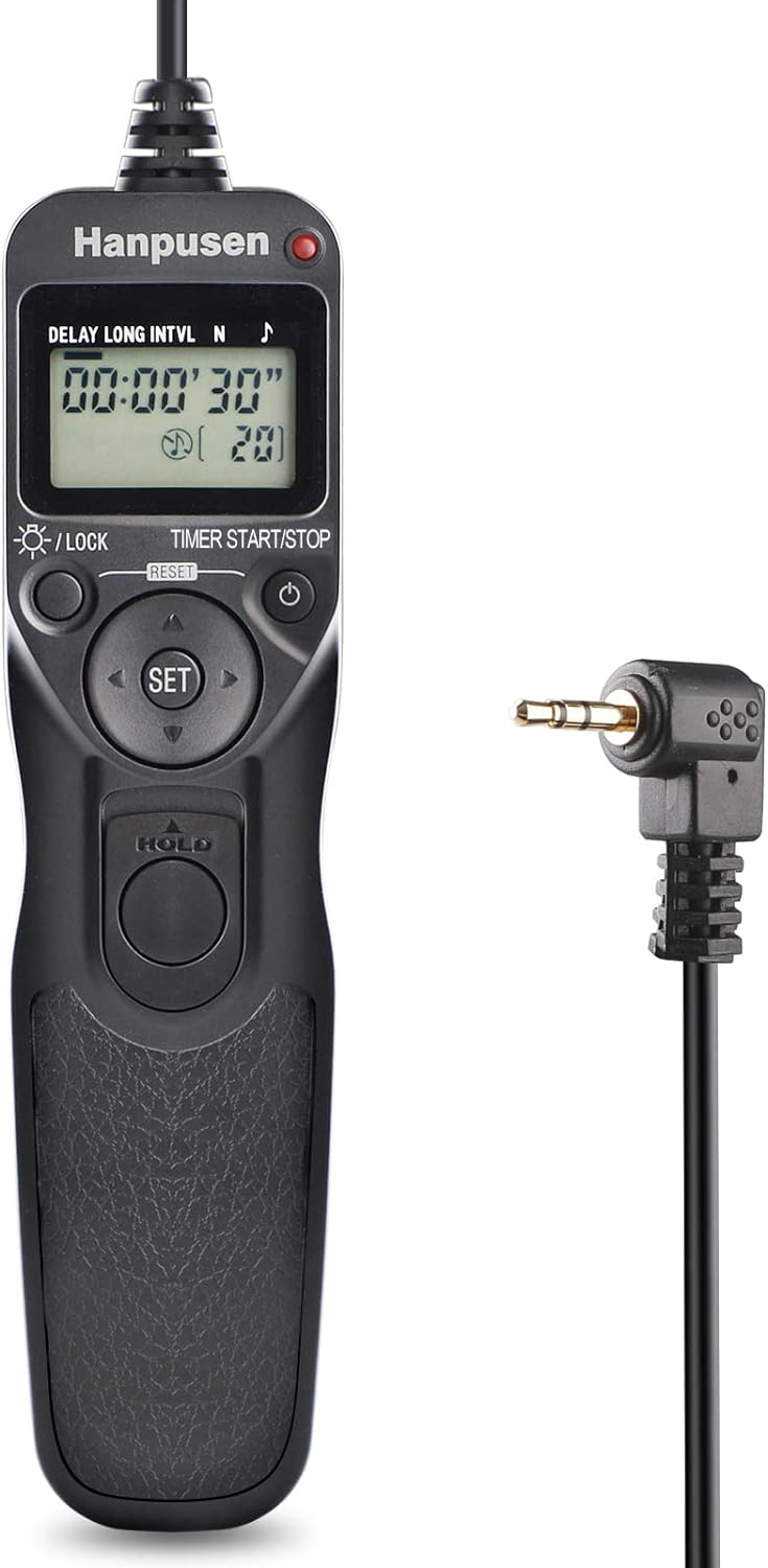 AODELAN Kompatibel mit Canon Kamera-Auslöser, digitaler Timer-Kabellose Fernausloser für Canon/Fuji/