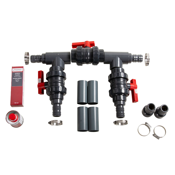 Aquasphere Wärmepumpe komplettes Bypass Set Luxus, Anschluss der Wärmepumpe, von PVC-Kupplungen 50 m