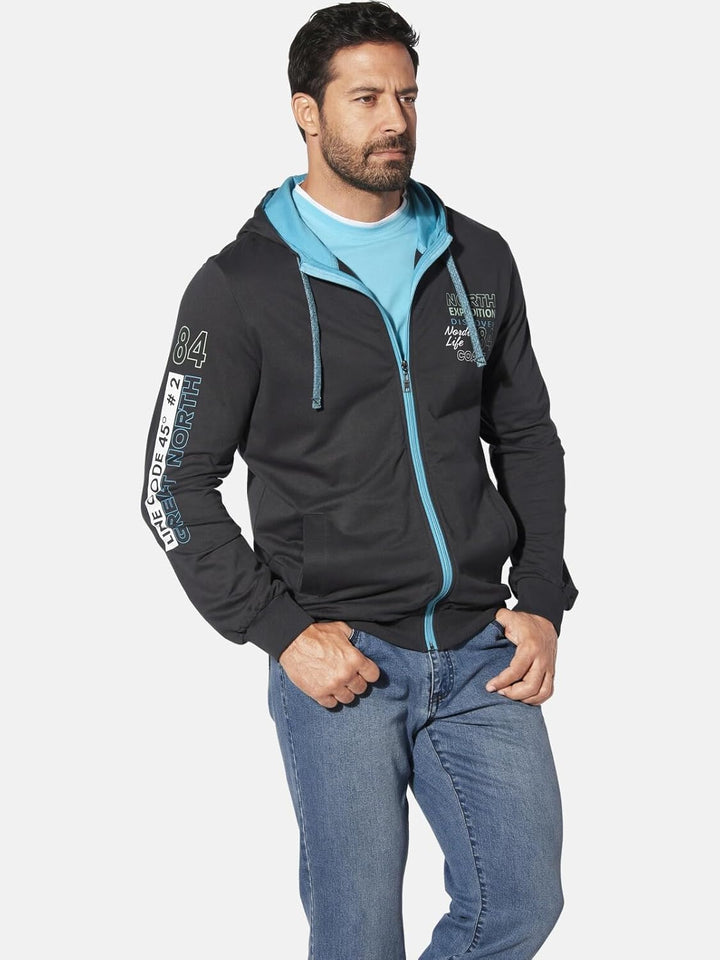 Jan Vanderstorm Herren Sweatjacke Roderich, Dunkelgrau