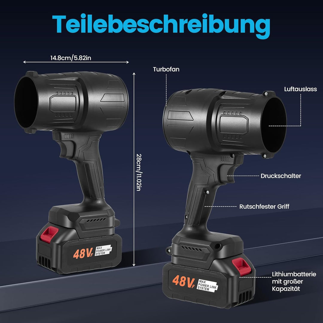 Akku Laubbläser für Makita 18V 38000 RPM Handgebläse 288km/h Turbogebläse Luftgebläse zur Auto Reini