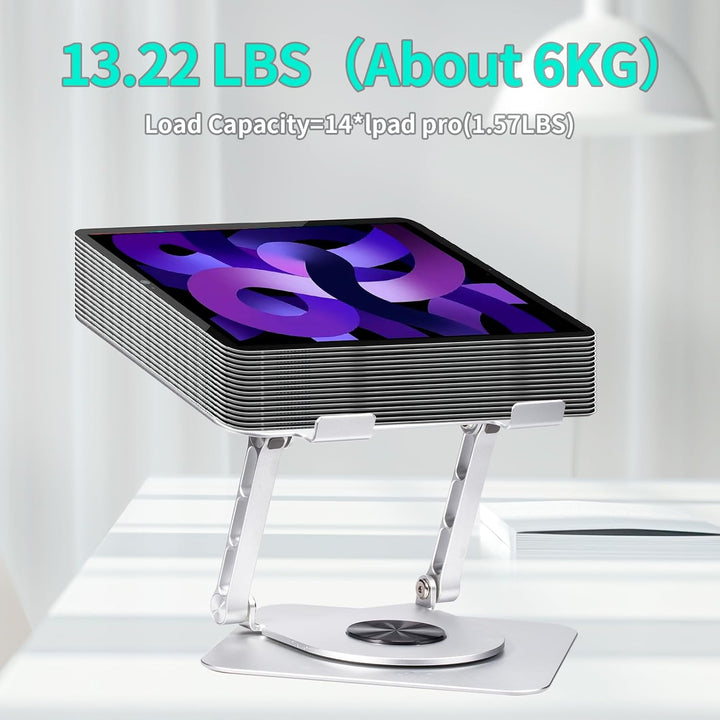 Crumya Laptop Ständer – Ständer aus Aluminiumlegierung,360 Grad Drehbar,PC,Faltbar,Ergonomisch,Höhe