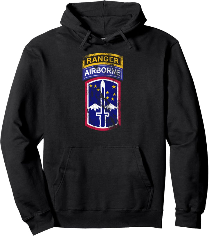 172nd Infantry Patch - Airborne Ranger Tab Distressed-worn Pullover Hoodie