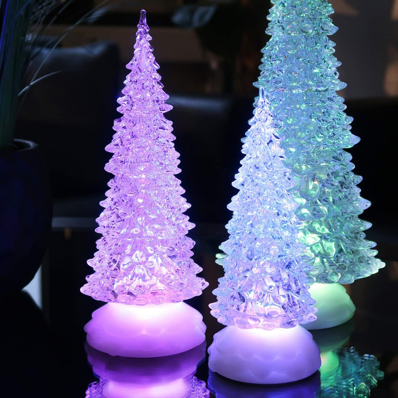 Tronje LED Christbaum 37cm Weihnachtsbaum mit Timer USB Tannenbaum beleuchteter Acrylbaum Wechselfar