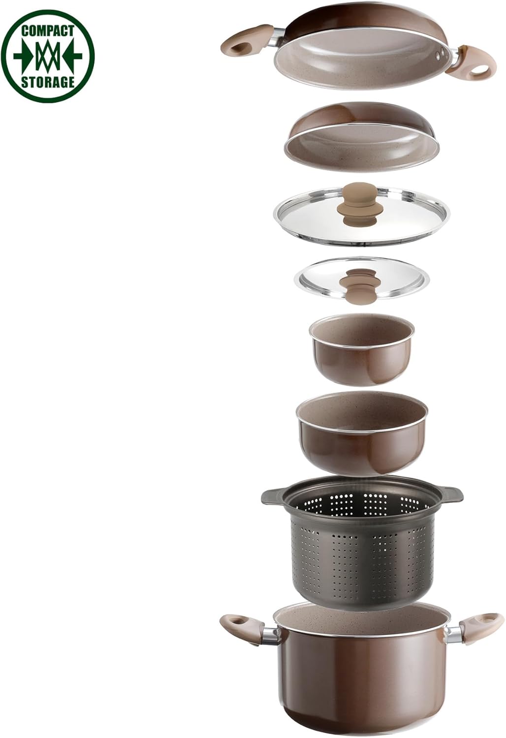 BRUNNER Topfset Chocolate 9 Plus 1 Durchm. 22 Ø 22 9+1, Ø 22 9+1
