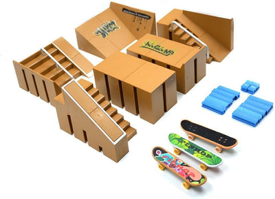 Wayin 8pcs Skatepark Kit Rampenteile Fingerboard Mini Finger Skateboard Griffbretter Ultimative, 8pc