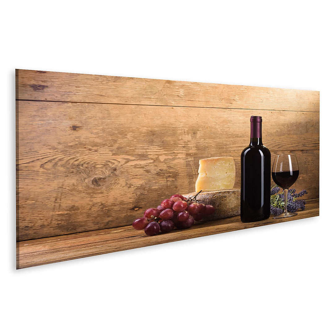islandburner Bild auf Leinwand Rotwein Im Vintage Licht Mit Käse Und Früchten Bilder Wandbilder Post