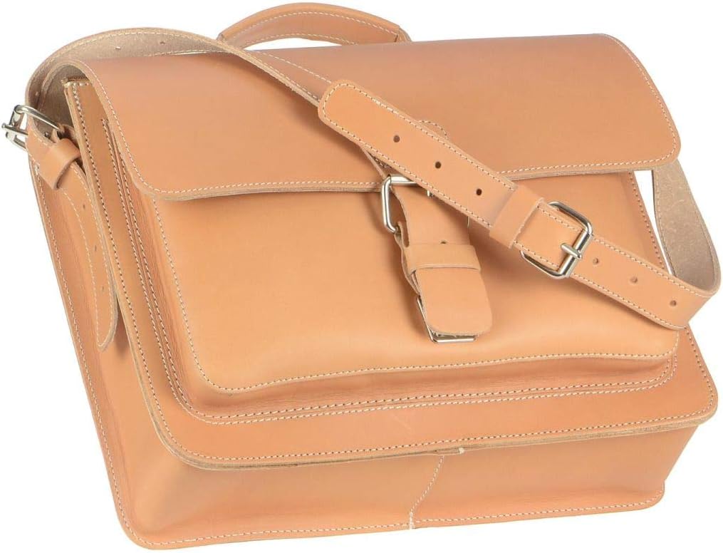 Ruitertassen Aktentasche Leder 36cm Damen Herren Business Schule 1 Fach Uni Umhängetasche Natur