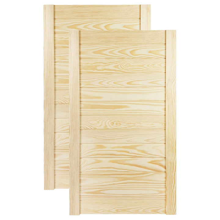 DecoMeister Lamellentür Holztür Natur mit geschlossenen Profilbretter 444x766 mm für Schränke, Regal