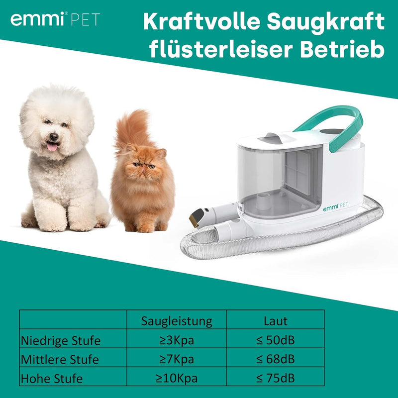 emmi-pet Grooming Kit Pro - 8in1 Hundeschermaschine | Dreifachnutzung mit Schermaschine, Kamm & Stau