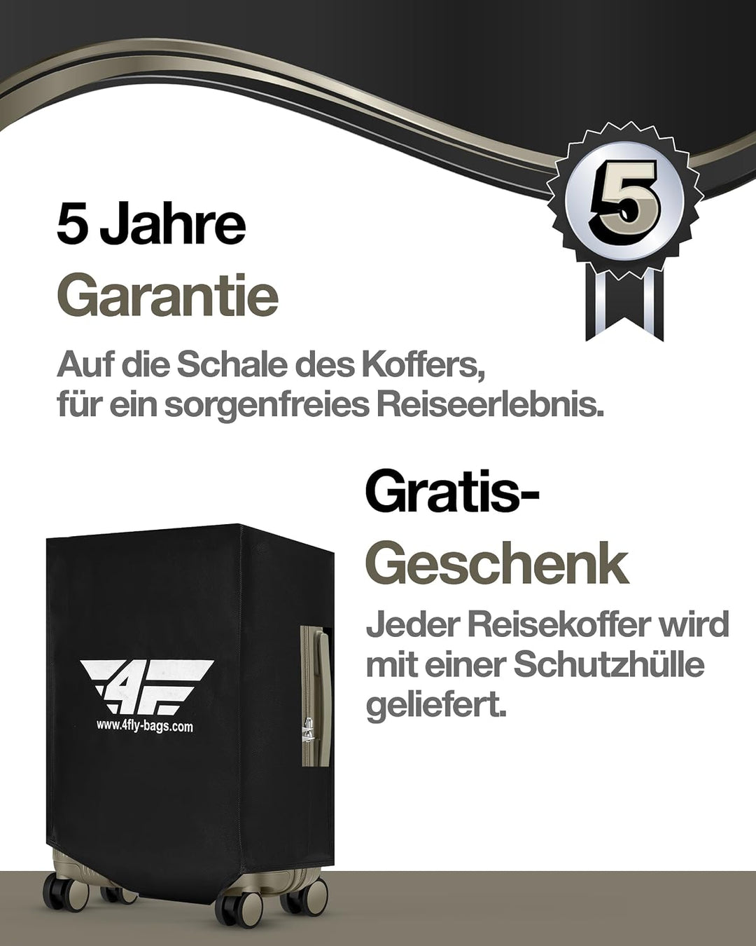 Leichter Premium Hartschalen-Reisekoffer L - Gross 68 cm (67L) – Trolley Koffer mit TSA-Schloss, 4 S