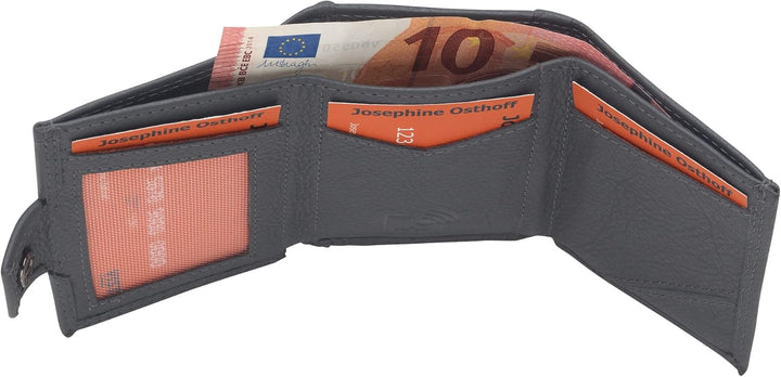 Mini Geldbörse mit Münzfach, RFID Credit Card Holder Damen und Herren Slim Wallet 100% Echtleder, Fa