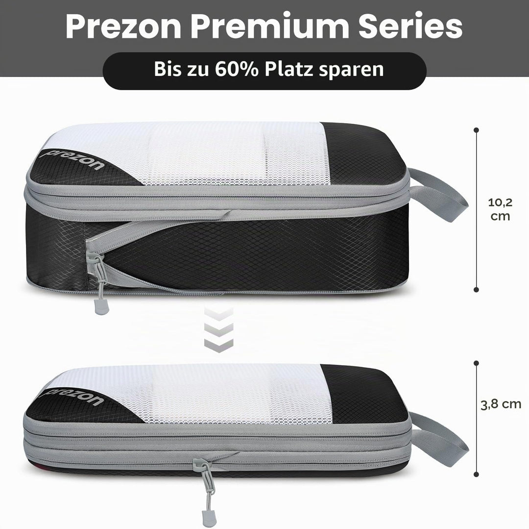 Prezon 6 Set Kompressions-Packwürfel, Durchsichtiges Design, Platzsparend, Leicht, Massgeschneiderte