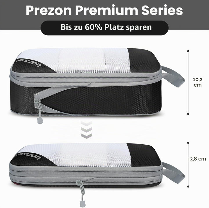 Prezon 6 Set Kompressions-Packwürfel, Durchsichtiges Design, Platzsparend, Leicht, Massgeschneiderte
