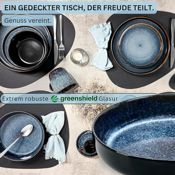 SÄNGER Osaka Steingut Pastaschalen 6 tlg, Nudel Schalen Set 6 Personen Osaka Pastaschalen 6 tlg., Os