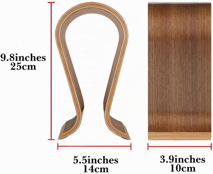 Linkidea Omega Holz-Kopfhörerständer - Headset-Halter/Aufhänger Mit Walnuss-Finish - Schreibtisch-Di
