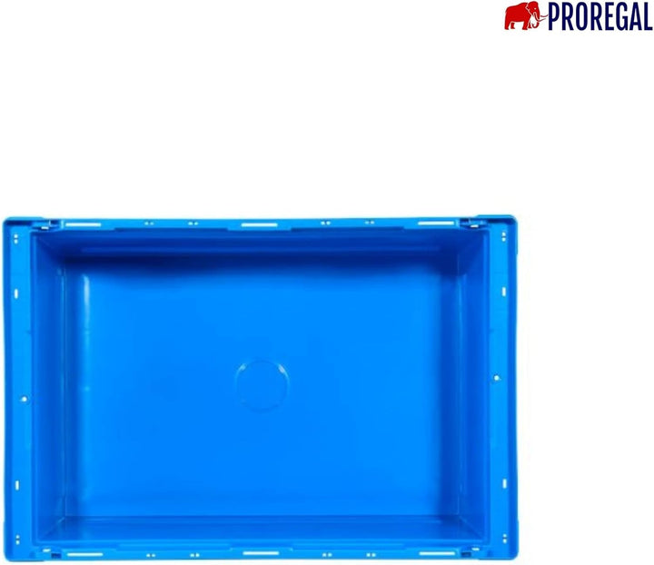 PROREGAL Conical Mehrweg-Stapelbehälter mit Krokodildeckel Blau | HxBxT 29,9x41x61cm | 47 Liter | La