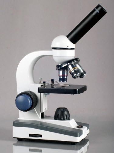 AmScope - Mikroskop mit USB-Kamera, 40X-1000X, Monokularverbindung, LED, Grob- und Feinfokus + Digit