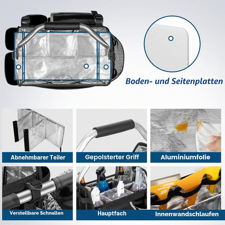 Detailing Caddy, zusammenklappbare Aufbewahrungstasche fürs Auto mit Griff und Schultergurt, Organiz