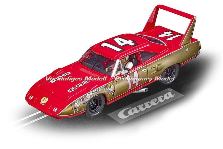 Carrera Digital 132 Plymouth Superbird No.14 | Slotcar für Rennbahn | Front- & Rücklicht & Bremslich